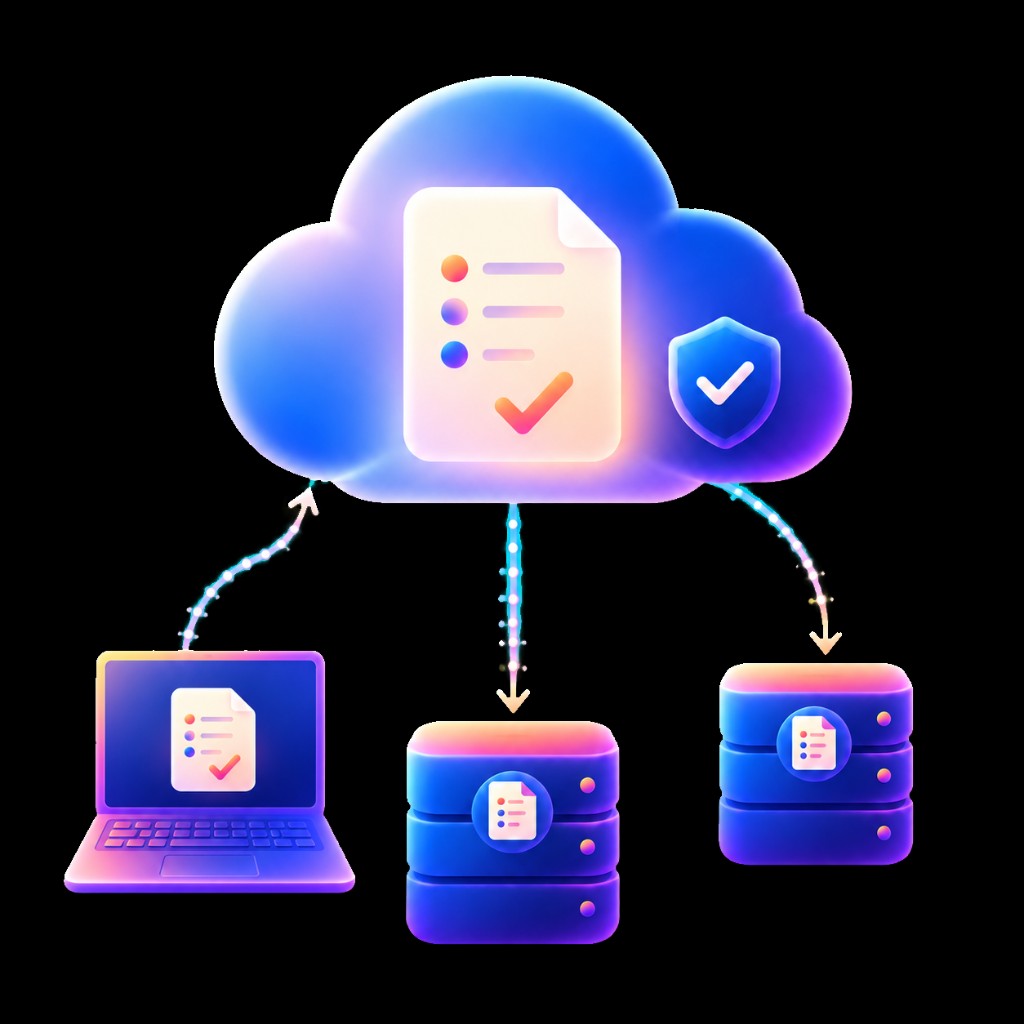 Daten zentral in der Cloud auf mehreren Servern gesichert